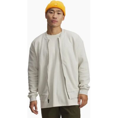 Under Armour Men's Terry Bomber Jacket with Ribbed Cuff - White - Size: 42/Regular Under Armour Men's Terry Bomber Jacket with Ribbed Cuff - White - Size: 42/Regular