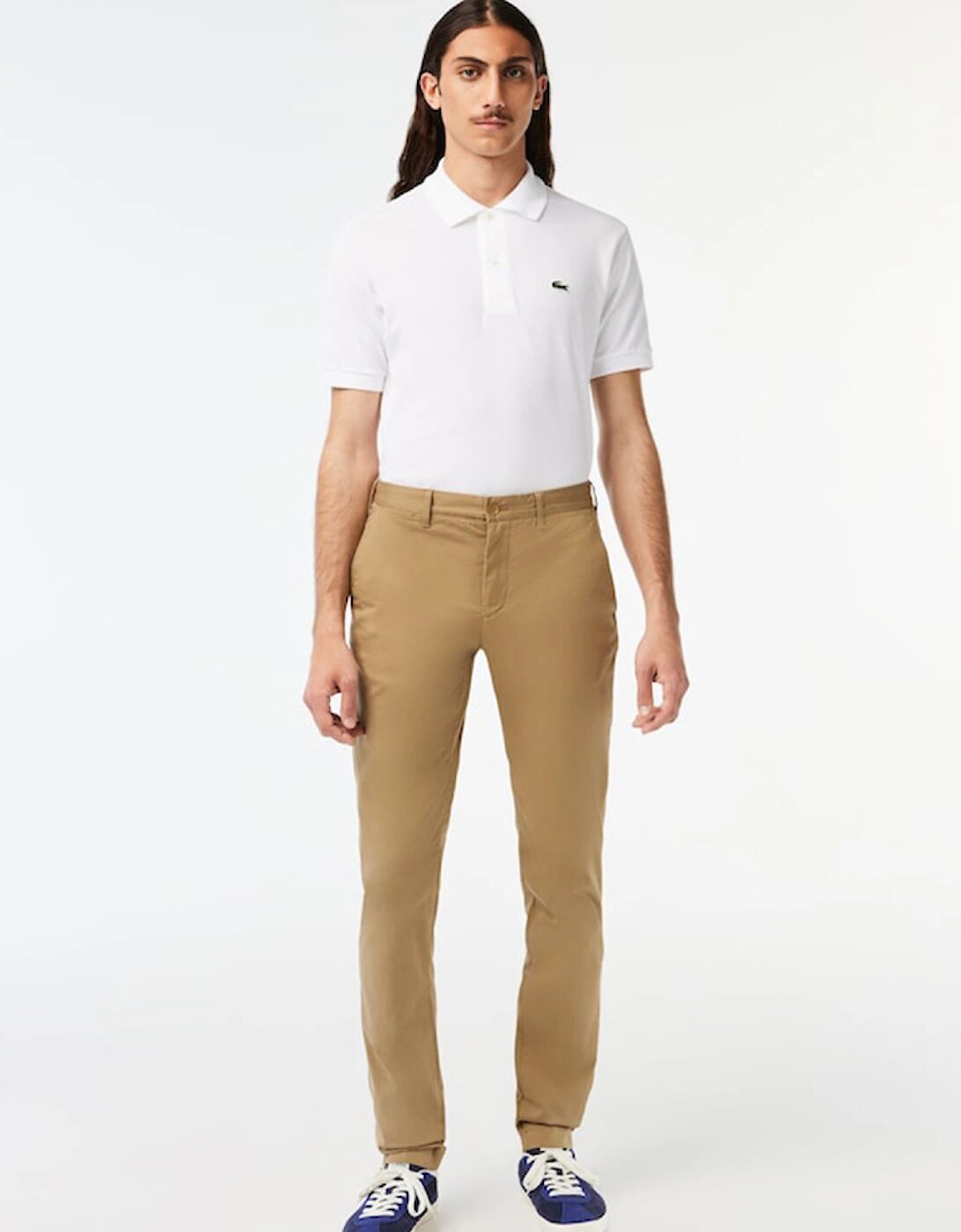 Men's Lacoste Men's New Classic Slim Fit Stretch Cotton Trousers - Brown - Size: 34 32