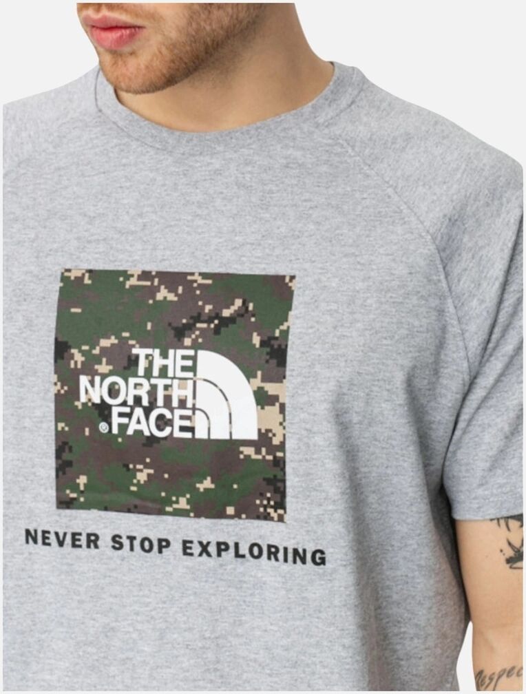 Men's The North Face Mens T Shirt Casual Summer Gym Tops Cotton Tee TNF Short Sleeve - Grey - Size: 36
