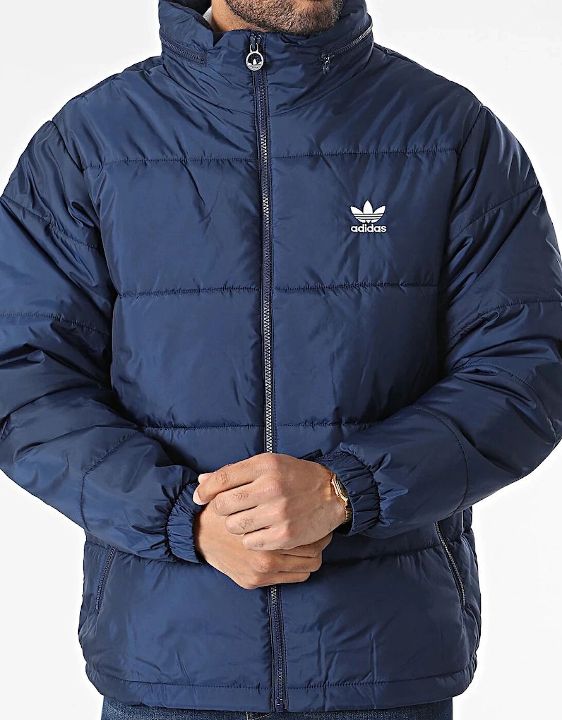 Men's Adidas Originals Padded Puffer Jacket - Navy - Size: 40/Regular