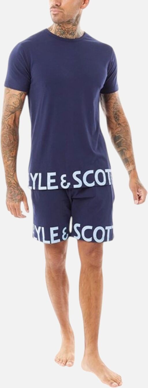 Lyle and Scott Men's Lyle & Scott Mens Lounge Set T-Shirt Shorts Sleepwear Loungewear Summer New - Navy - Size: 32/30/31