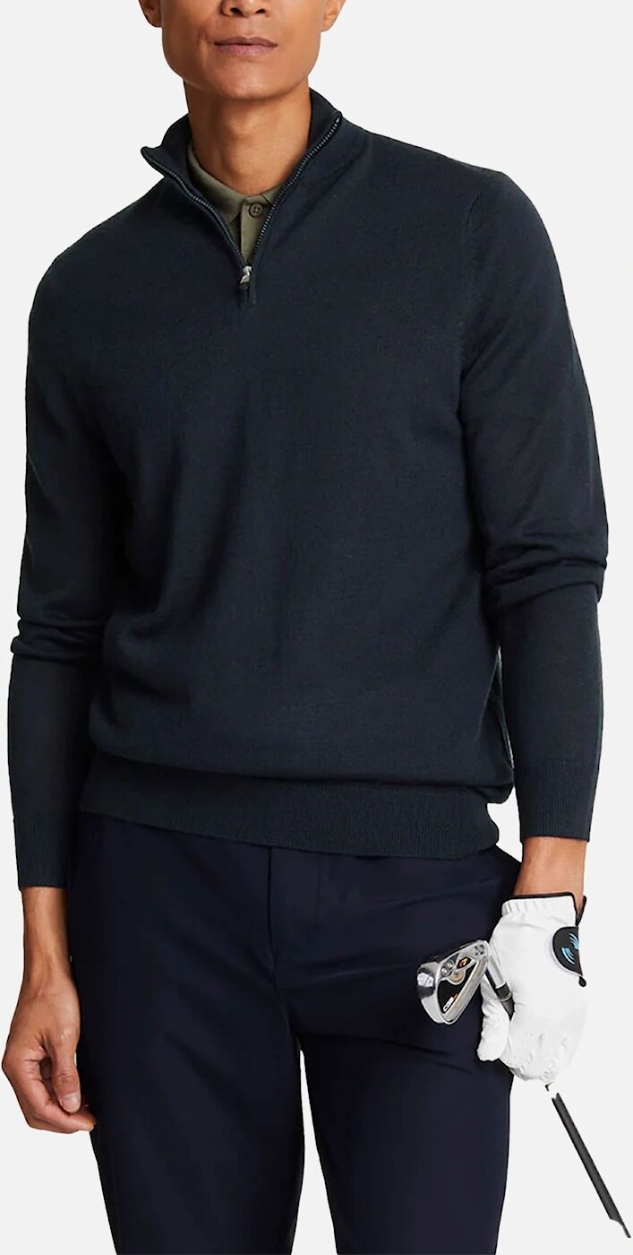 Lyle and Scott Men's Lyle & Scott Mens Sweatshirt Quarter Zip Pullover Plain Mens Jumper Casual Top - Navy - Size: 44