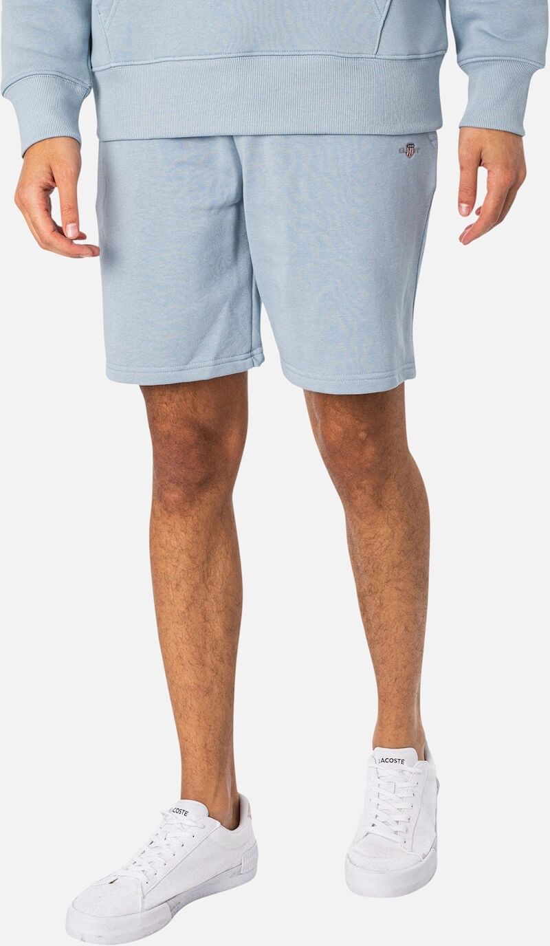 Men's Gant Mens Sweat Shorts Shield Regular Fit Cotton Summer Gym Fleece Half Pants - Blue - Size: 37/36/32