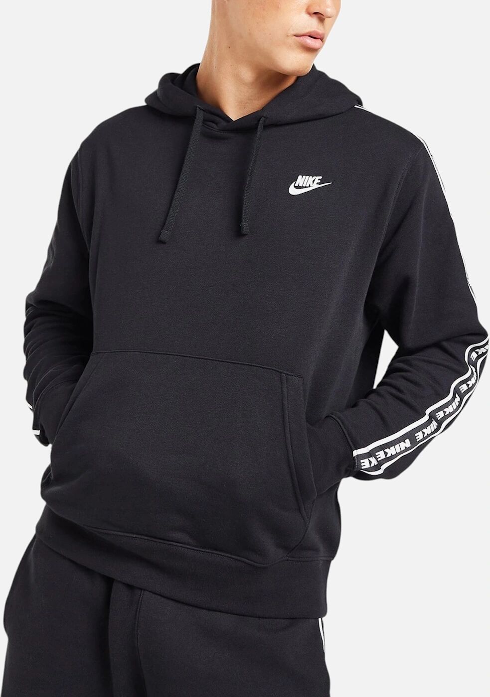 Men's NIKE FB7296 Mens Hoodie Aries Club Tape Pullover Hooded Jumper - Black - Size: 42