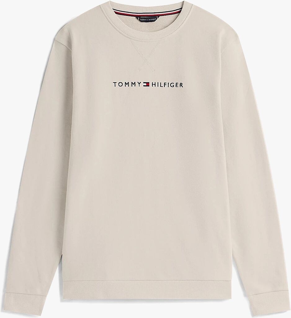 Men's Tommy Hilfiger TRACK TOP Mens Sweatshirts Newsprint - Tan - Size: MEDIUM