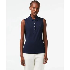 Lacoste Women's Slim Fit L.12.D Sleeveless Stretch Polo Shirt - Navy - Size: 12