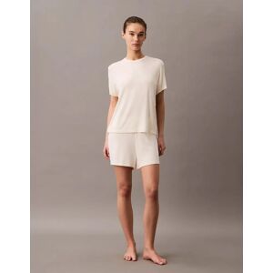 Women's Calvin Klein ULTRA SOFT MODAL Womens Lounge T-Shirt Ivory - Tan - Size: 14