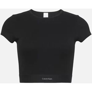 Calvin Klein Women's Cotton Stretch Rib Crop Top, Black - Size: 18/16/16
