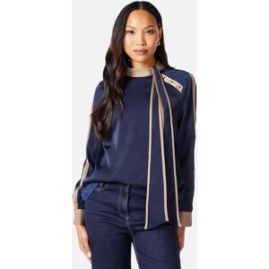 Women's Principles Womens/Ladies Contrast Detail Satin Side Tie Neck Top - Navy - Size: 10 uk Women's Principles Womens/Ladies Contrast Detail Satin Side Tie Neck Top - Navy - Size: 10 uk