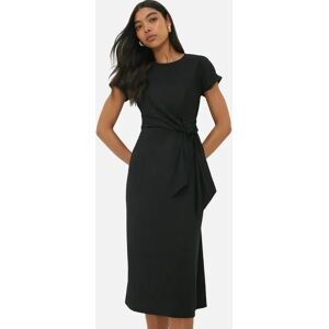 Women's Dorothy Perkins Womens/Ladies Tie Detail Short-Sleeved Midi Dress - Black - Size: 18 Women's Dorothy Perkins Womens/Ladies Tie Detail Short-Sleeved Midi Dress - Black - Size: 18