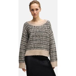 Hugo Boss Women's Fernade Jacquard-Knit Sweater - Cream - Size: 6 Hugo Boss Women's Fernade Jacquard-Knit Sweater - Cream - Size: 6