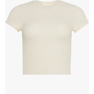 Women's Calvin Klein SEAMLESS TEE Womens Printed CK Knit T-Shirt Ivory - Cream - Size: 12 Women's Calvin Klein SEAMLESS TEE Womens Printed CK Knit T-Shirt Ivory - Cream - Size: 12