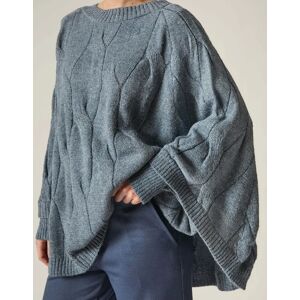James Lakeland Women's Oversized Cable Detail Denim Jumper - Grey James Lakeland Women's Oversized Cable Detail Denim Jumper - Grey