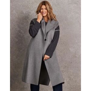 Live Unlimited London Women's Grey Longline Sleeveless Wool Coat - Size: 26 Live Unlimited London Women's Grey Longline Sleeveless Wool Coat - Size: 26