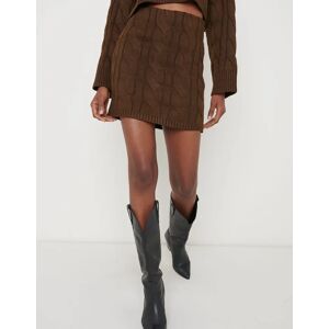 Pretty Lavish Women's Hunter Cable Knit Mini Skirt - Brown - Size: 12 Pretty Lavish Women's Hunter Cable Knit Mini Skirt - Brown - Size: 12