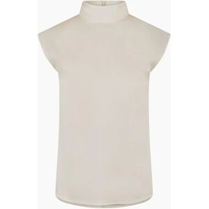 Hugo Boss Women's Mock Neck High Collar Sleeveless Shell Blouse - White - Size: 8 Hugo Boss Women's Mock Neck High Collar Sleeveless Shell Blouse - White - Size: 8