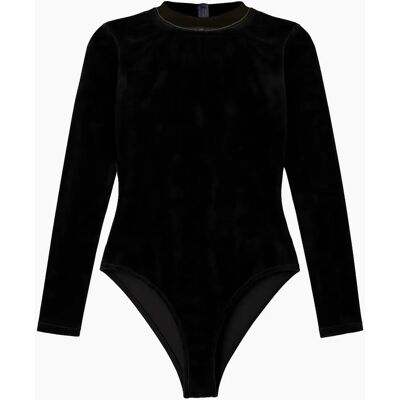 RO&ZO Women's Black Velvet Bodysuit - Size: 18 RO&ZO Women's Black Velvet Bodysuit - Size: 18