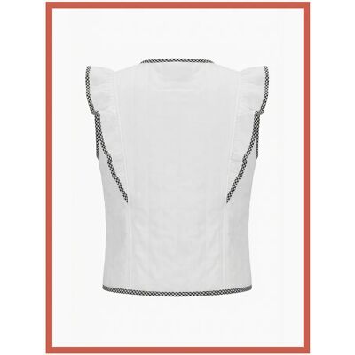 Nooki Design Women's Aster Padded Frill Gilet - White - Size: 10/8 Nooki Design Women's Aster Padded Frill Gilet - White - Size: 10/8