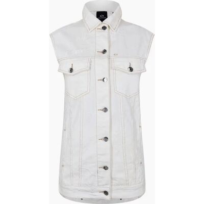 Armani Exchange Women's Regular Fit Sleeveless Shirt - Ether Embrdery - Size: 10 Armani Exchange Women's Regular Fit Sleeveless Shirt - Ether Embrdery - Size: 10