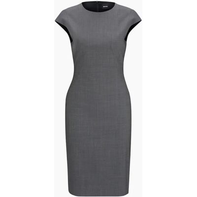 Hugo Boss Women's Dironah Crew Neck Knee Length Sheath Dress - Grey - Size: 12 Hugo Boss Women's Dironah Crew Neck Knee Length Sheath Dress - Grey - Size: 12