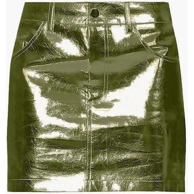 Amy Lynn Women's Regular Fit Metallic Patterned Mini Skirt - Green - Size: XXS 4 Amy Lynn Women's Regular Fit Metallic Patterned Mini Skirt - Green - Size: XXS 4