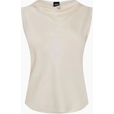 Hugo Boss Women's Cowl Neck Sleeveless Shell Blouse - White - Size: 12 Hugo Boss Women's Cowl Neck Sleeveless Shell Blouse - White - Size: 12