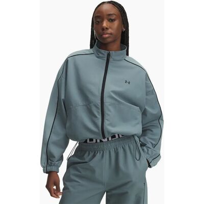 Under Armour Women's UA Rival Color Block Quarter Zipper Track Jacket - Blue - Size: 8 Under Armour Women's UA Rival Color Block Quarter Zipper Track Jacket - Blue - Size: 8