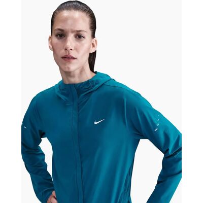 Nike Women's Solid Patterned Front Pocket Storm Flap Rain Coat - Green Abyss - Size: 12 Nike Women's Solid Patterned Front Pocket Storm Flap Rain Coat - Green Abyss - Size: 12