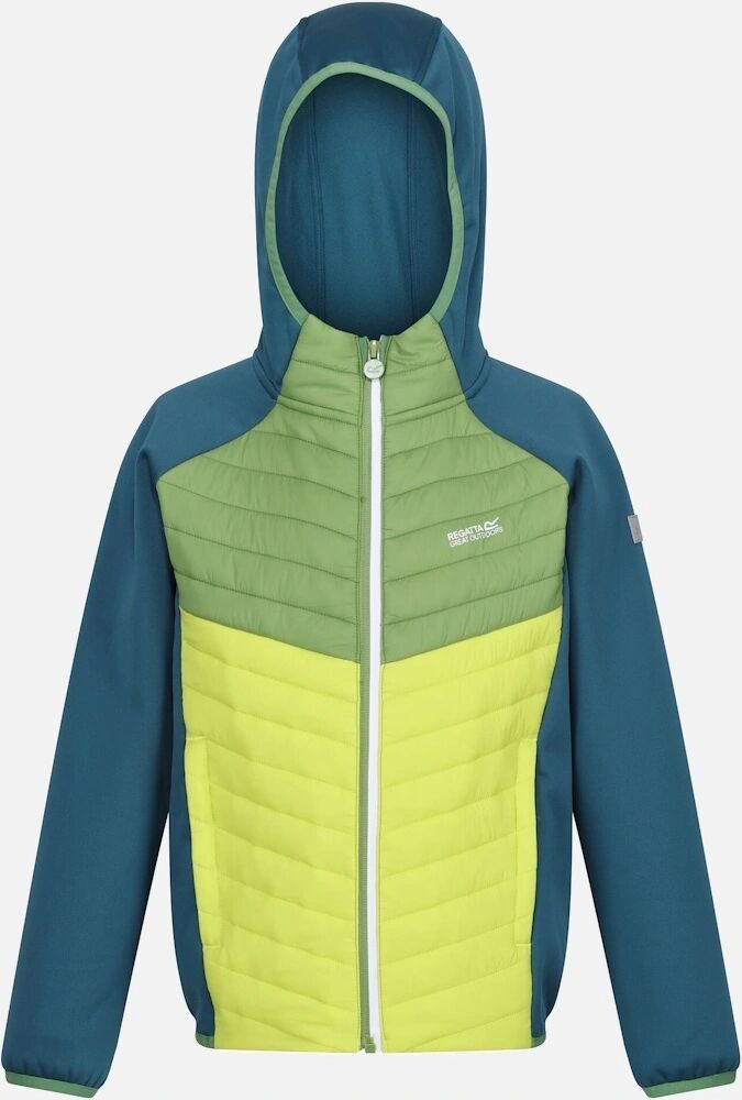 Boy's Regatta Childrens/Kids Kielder VIII Hybrid Jacket - Moroccan Blue Piquant Green Citron Lime - Size: 13 years