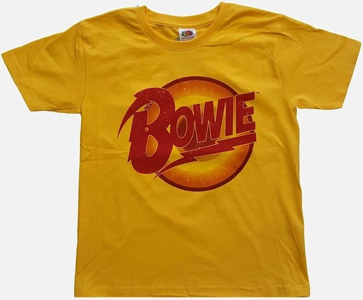 David Bowie Childrens/Kids Diamond Dogs Logo T-Shirt - Yellow - Size: 5 years/6 years