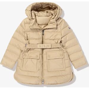 Moncler Girl's Girls Down Padded Pasenza Long Coat in Beige - Cream - Size: 8 years