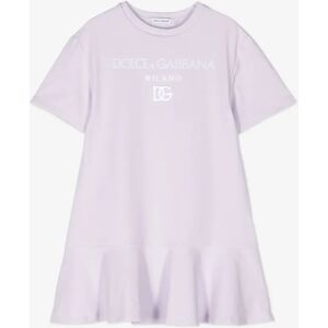 Girl's Dolce & Gabbana Girls Logo Jersey Dress in Purple - Size: 6 years