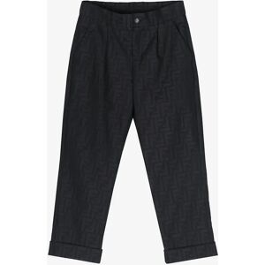 Boy's Fendi Boys FF Jacquard Trousers in Navy - Blue - Size: 6 years
