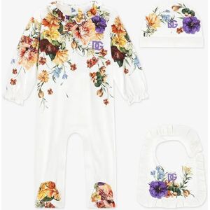 Dolce & Gabbana Girl's Baby Girls Floral Babygrow Set in White - Size: 6 - 9 mths