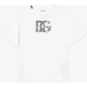 Dolce & Gabbana Boys Majolica Logo T-Shirt in White - Size: 4 years