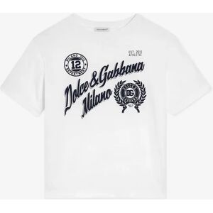 Dolce & Gabbana Boy's Boys Flock Logo T-Shirt in White - Size: 10 years