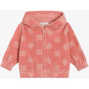 Dolce & Gabbana Girl's Baby Girls Jacquard Logo Zip Up Top in Pink - Size: 18 - 24 mths
