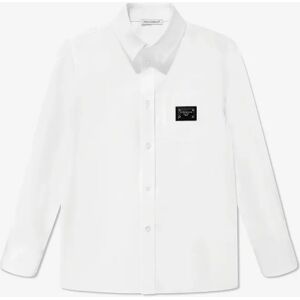 Boy's Dolce & Gabbana Boys Long Sleeve Logo Shirt in White - Size: 6 years