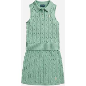 Girl's Ralph Lauren Girls Cable Knit Skirt Set in Green - Size: 16 years Girl's Ralph Lauren Girls Cable Knit Skirt Set in Green - Size: 16 years