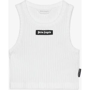 Girl's Palm Angels Girls Logo Ribbed Tank Top in Ivory - Cream - Size: 6 years Girl's Palm Angels Girls Logo Ribbed Tank Top in Ivory - Cream - Size: 6 years
