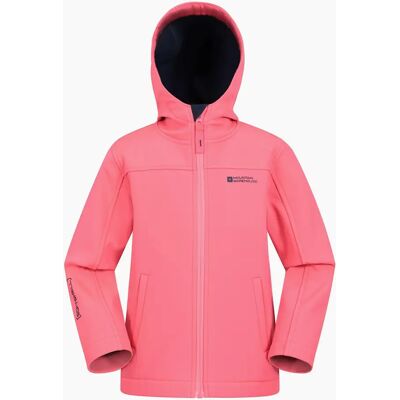 Mountain Warehouse Childrens Exodus Pink Water Resistant Soft Shell Jacket - 11-12y Mountain Warehouse Childrens Exodus Pink Water Resistant Soft Shell Jacket - 11-12y