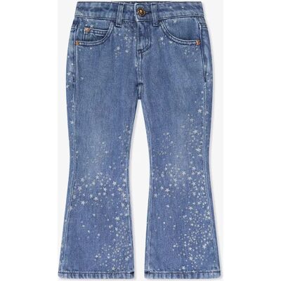 Girl's Versace Girls Flared Glitter Jeans in Blue - Size: 12 years Girl's Versace Girls Flared Glitter Jeans in Blue - Size: 12 years