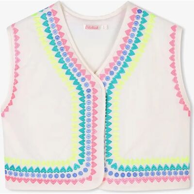 Billie Blush Billieblush Girls Embroidered Gilet in Ivory - Cream - Size: 2 years Billie Blush Billieblush Girls Embroidered Gilet in Ivory - Cream - Size: 2 years
