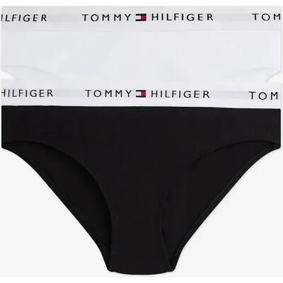 Girl's Tommy Hilfiger Girls 2 Pack Bikini Knickers Set in Black - Multi - Size: 10 years/11 years/12 years Girl's Tommy Hilfiger Girls 2 Pack Bikini Knickers Set in Black - Multi - Size: 10 years/11 years/12 years
