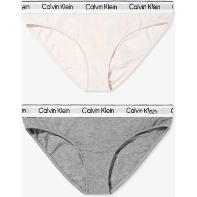 Girl's Calvin Klein Girls 2 Pack Bikini Knickers Set in Pink - Multi - Size: 8 years/9 years/10 years Girl's Calvin Klein Girls 2 Pack Bikini Knickers Set in Pink - Multi - Size: 8 years/9 years/10 years
