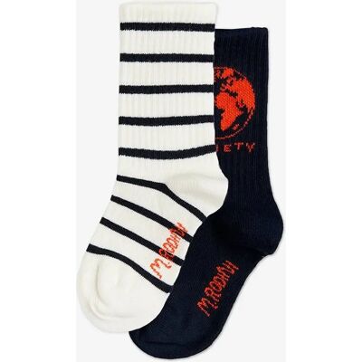Girl's Mini Rodini Kids Society 2 pack Socks Set in Navy - Size: 4 - 6 yrs 28-31/16-18 cm Girl's Mini Rodini Kids Society 2 pack Socks Set in Navy - Size: 4 - 6 yrs 28-31/16-18 cm