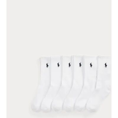 RALPH LAUREN KIDS CREW SOCKS 6 PACK 4056001 - White/White/White - Size: EU 32-35 RALPH LAUREN KIDS CREW SOCKS 6 PACK 4056001 - White/White/White - Size: EU 32-35