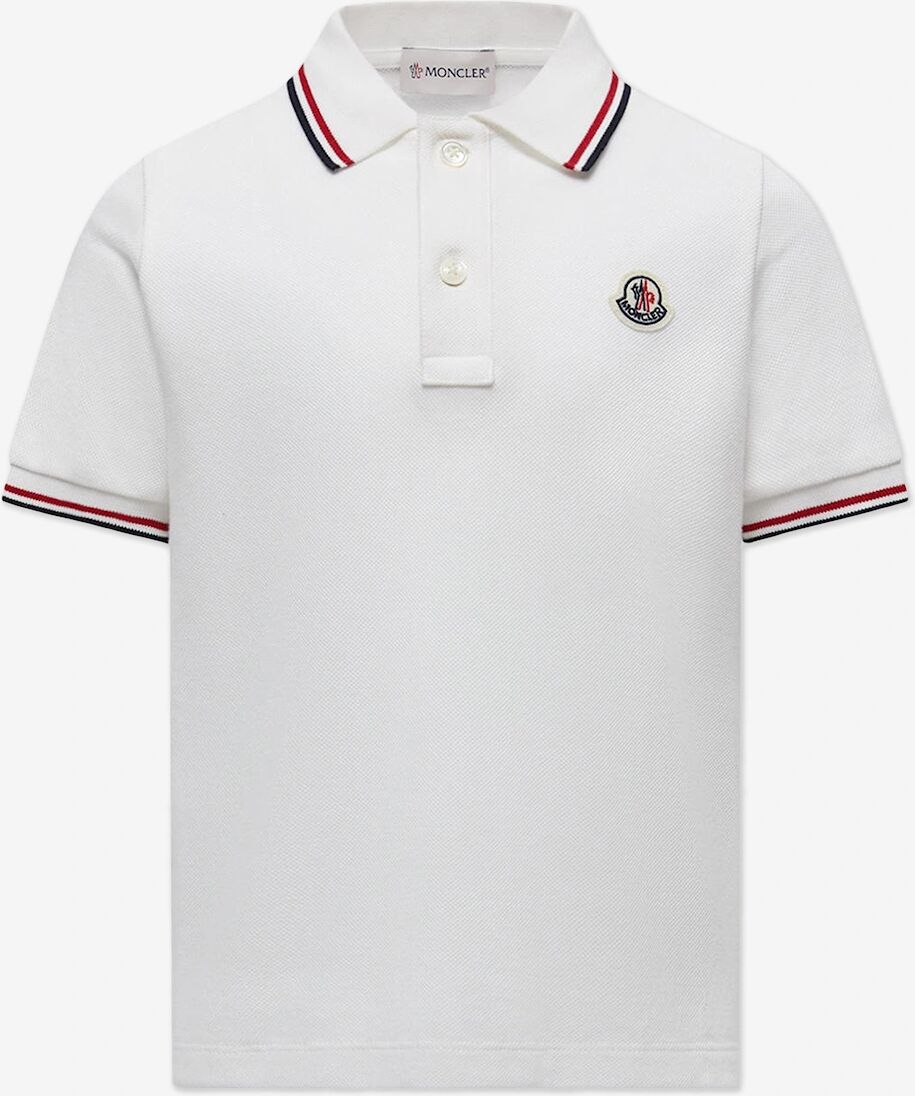Moncler Boy's Boys Logo Polo Shirt in Ivory - Cream - Size: 6 years