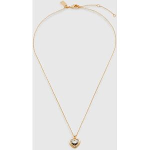 Women's Coach Gold Tone Embellished Heart Necklace - Size: O/S Women's Coach Gold Tone Embellished Heart Necklace - Size: O/S