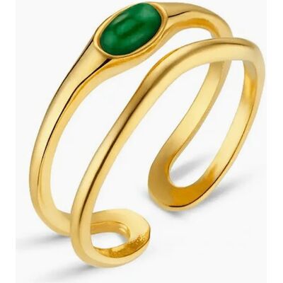 Orelia Stone & Wave Adjustable Ring - Gold Orelia Stone & Wave Adjustable Ring - Gold